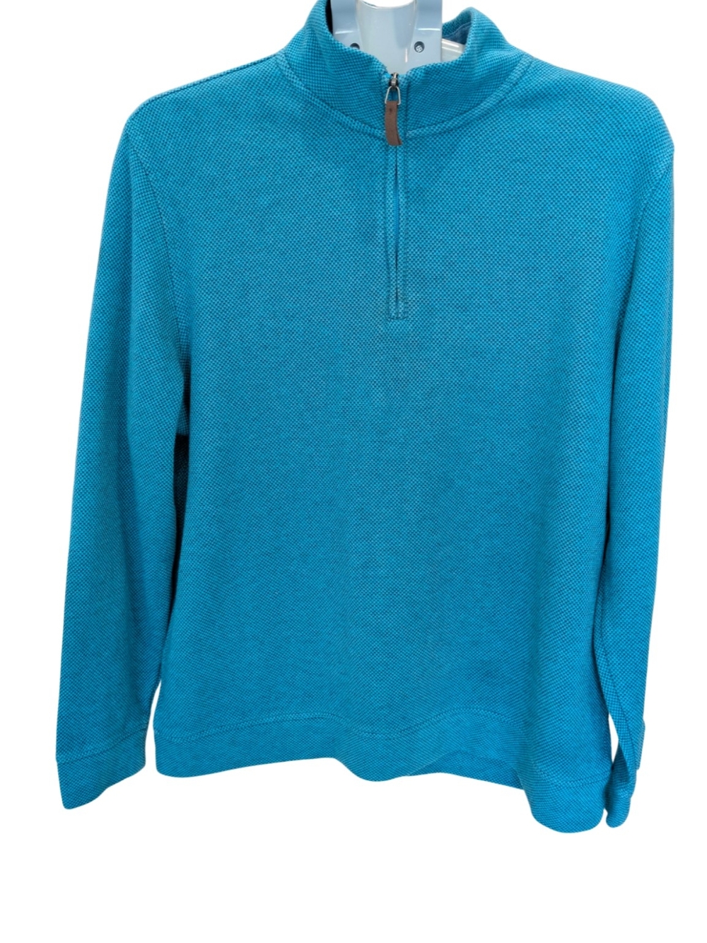 Club Room Men's Zip-Up Sweater in Teal Blue